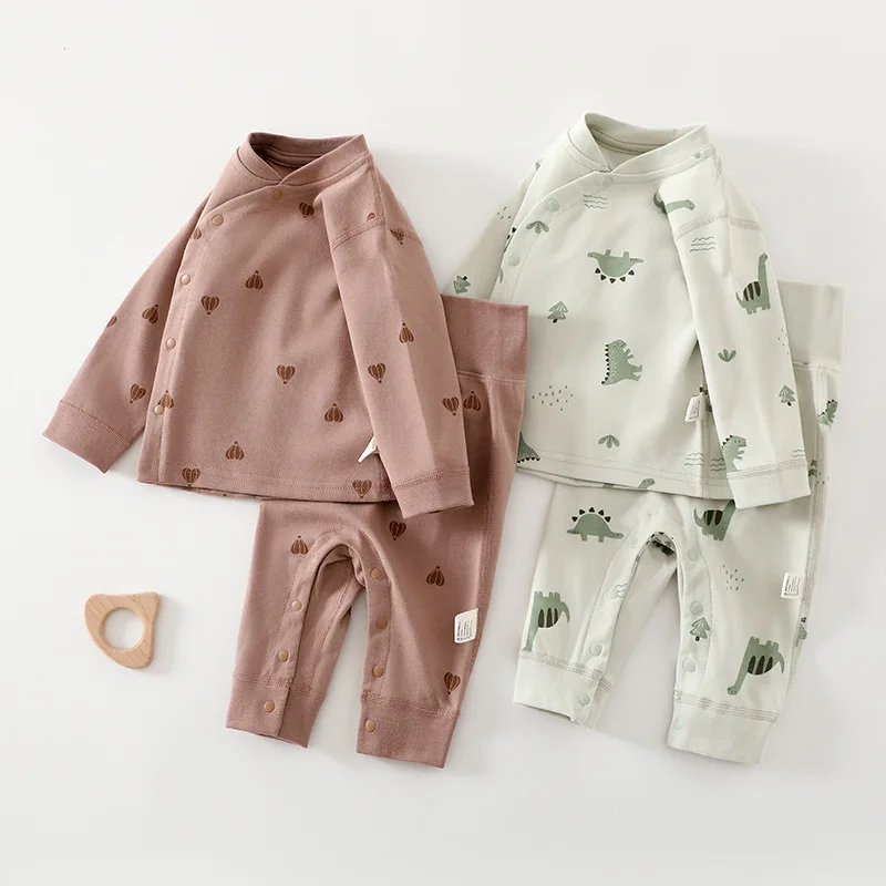 Somenie Newborn Infant Underwear Set, Thermal Underwear, Pajamas, Long Sleeves, Long Pants, Pure Cotton Base Thermal Underwear