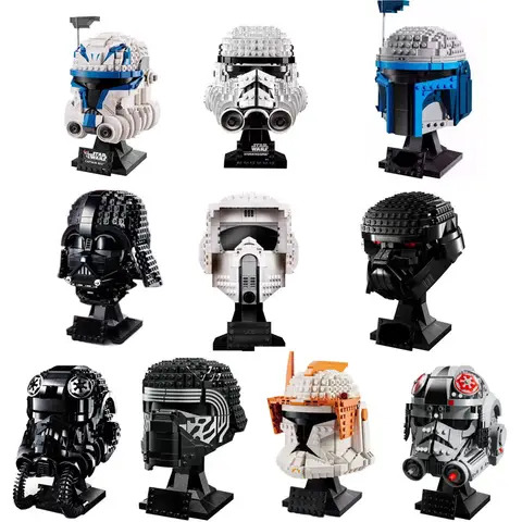 Star Wars Casco Building Blocks Darth Vader Jango Fett AT-AT Driver Scout Troopers Testa Modello di Montaggio Mini Giocattolo di Mattoni Per Il Capretto
