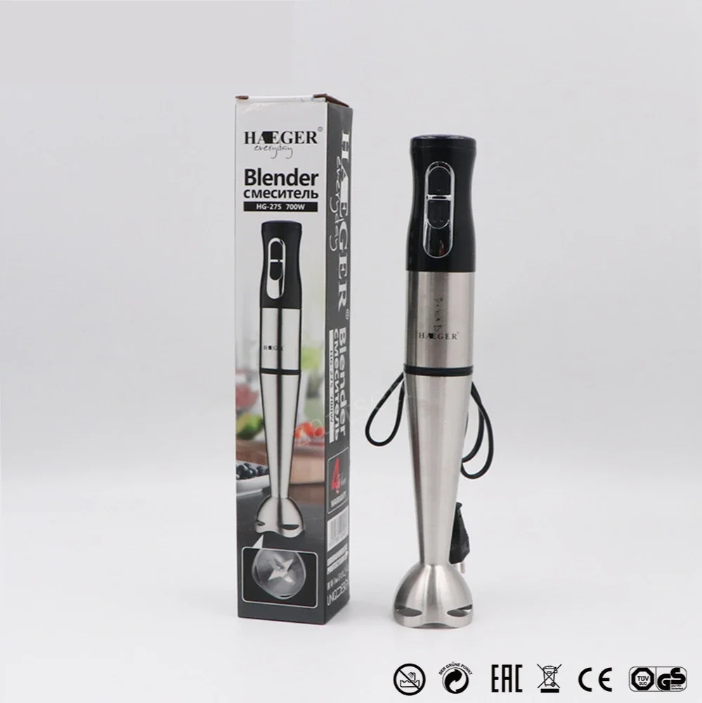 High Power Food Mixer 2 Speeds Hand Blender Electric Four-blade Ice Crushing Kitchen Vegetable Fruit Stirring Gift