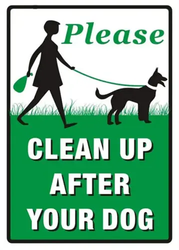 Please Clean up after your dog No Dog Poop Sign Poop Warning Poster tin metal-Aluminum
