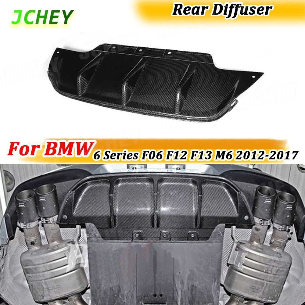 

JCHEY Carbon Fiber Car Rear Bumper Diffuser Lip for BMW 6 Series F06 F12 F13 M6 2012-2017 Rear Diffuser Lip Guard Spoiler FRP