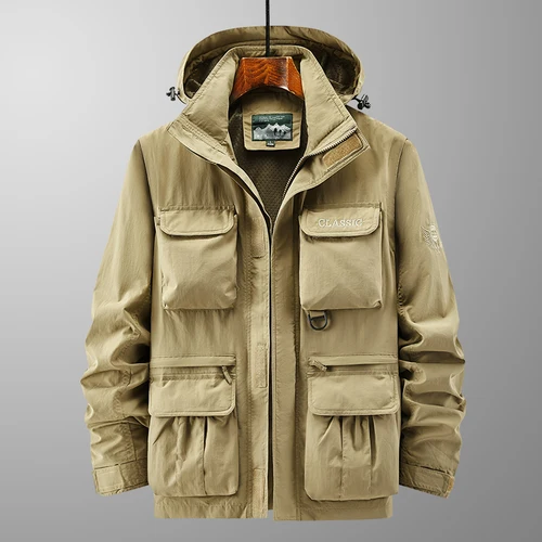 Imagen 2 del producto 2025 nueva primavera otoño hombres chaqueta táctica ejército de EE. UU. M65 chaqueta de campo militar gabardinas con capucha Casaco Masculino rompevientos