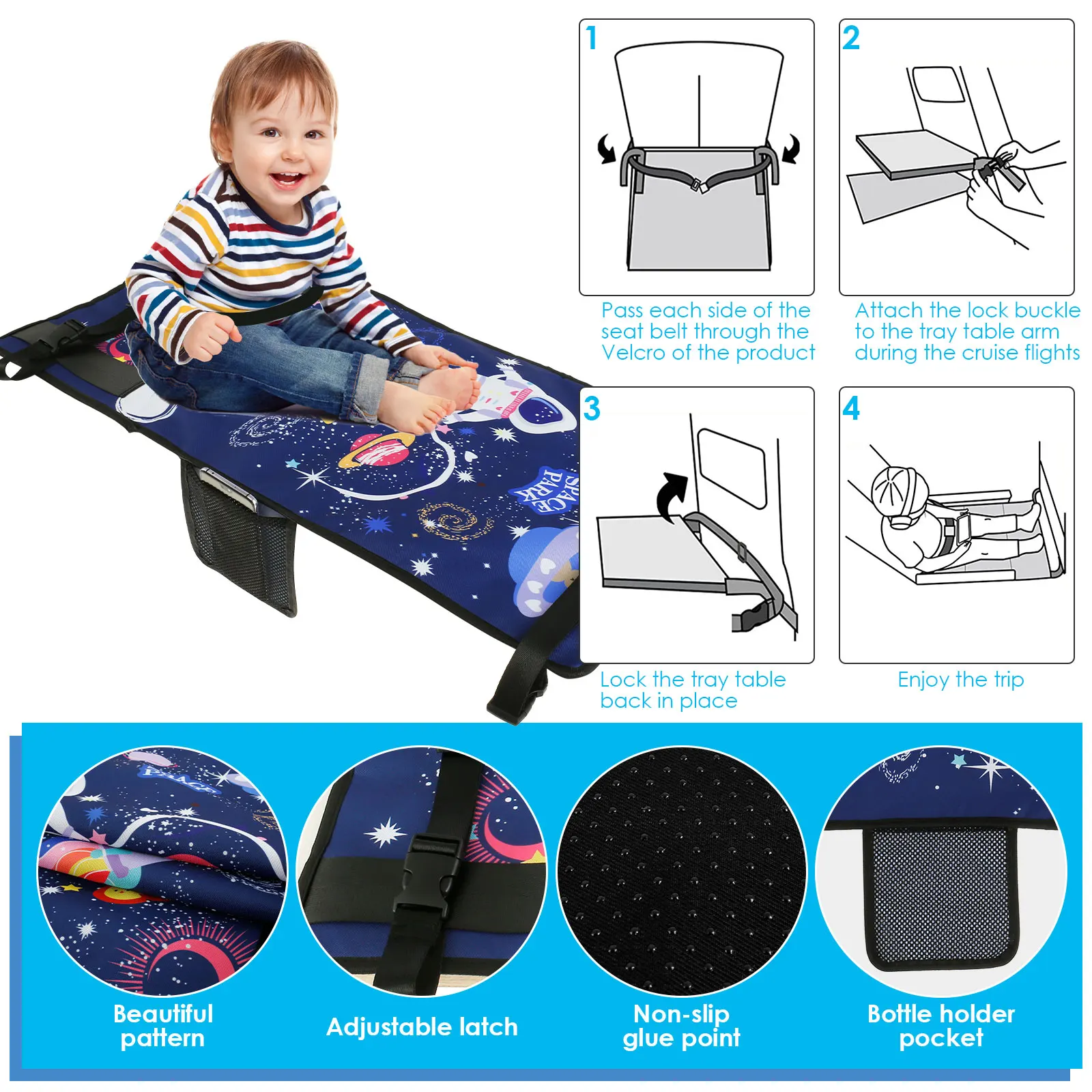 Kids Travel Airplane Bed Portable Children Pedals Beds Foot Leg Rest Hammock Baby Footrest Bed Toddler Airplane Seat Extender