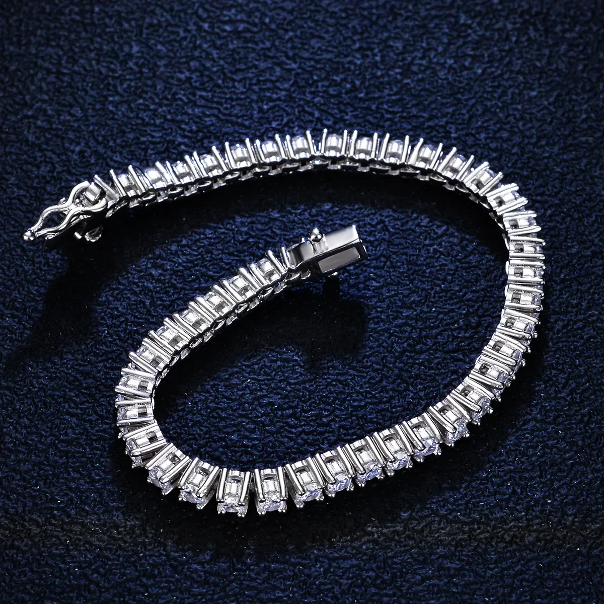 Cynlo Jewelry Full Diamond Tennis Chain Bracelet Bracelet Women Simple 3mm Roman Moissanite Diamond Bracelet Super Shiny Simple