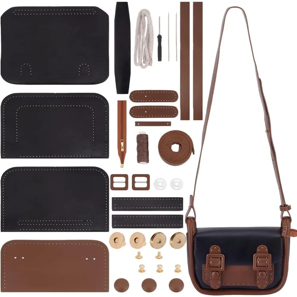 Leather Crossbody Purse Making Kit, Women Handmade Shoulder Bag Making Set Fashion Messenger Bag Handbag Sewing