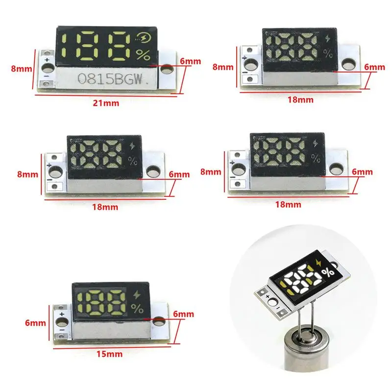 Mini Battery Level Indicator Module With Smart Button For 1-4S Lithium Battery Accurate Percentage Display Low Power Consumptio