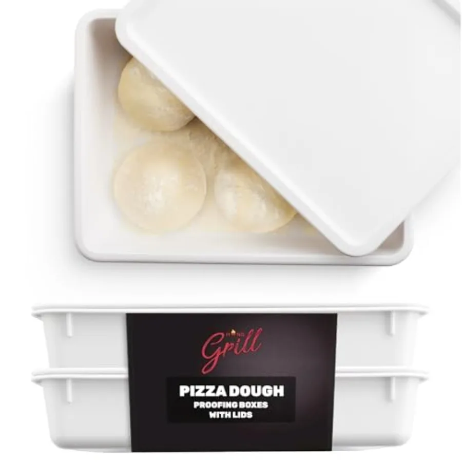 

Pizza Dough Proofing Box - Pack of 2 Stackable BPA-Free Trays with Covers - Perfect as a Bread Proofing Box and Dough Container