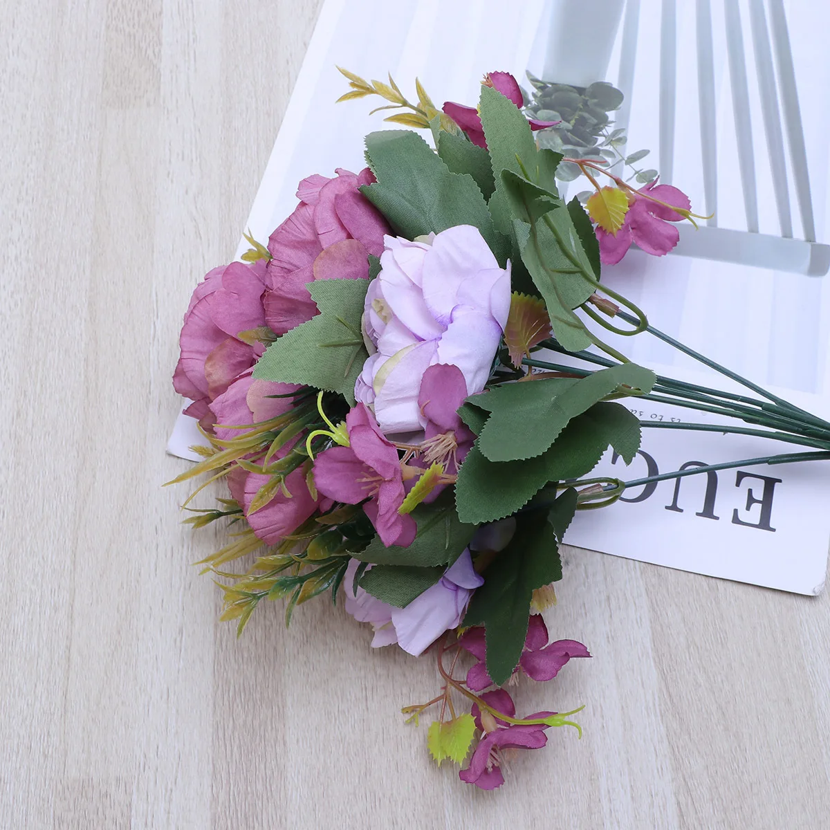 7 Heads Silk Simulation Peony Flowers Artificial Bouquet For Wedding Floral Decoration Fake Flower Arrangement Home Garden