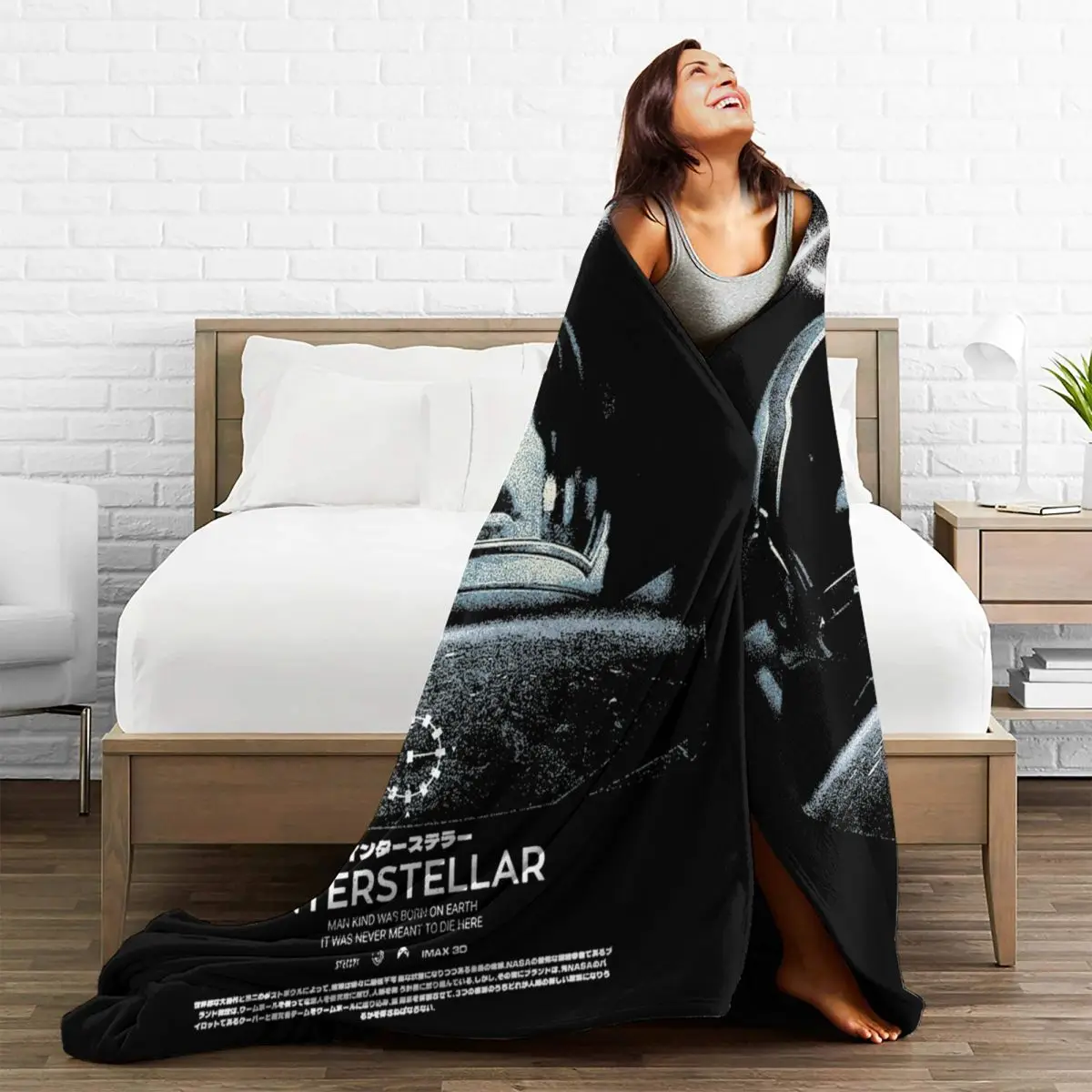 Interstellar Blankets Fleece Summer Multifunction Soft Throw Blankets for Home Travel Plush Thin Quilt