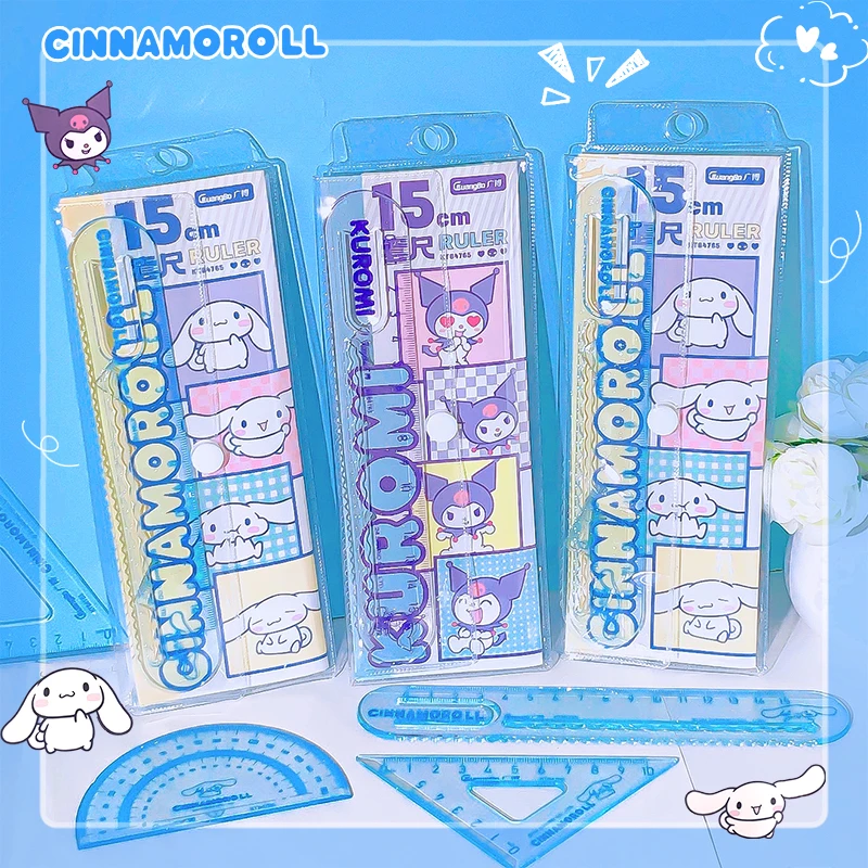 sanrio kawaii artykuły papiernicze szkoła przydatne przybory szkolne cinnamoroll kątomierz architektura kuromi linijka materiały do rysowania