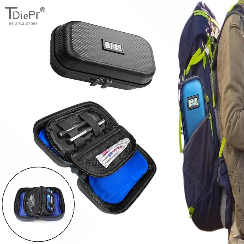 Reusable Insulin Cooler Travel Case With Thermometer Display Medicine Organizer Bag Waterproof Insulin Cooling Bag For Diabetics