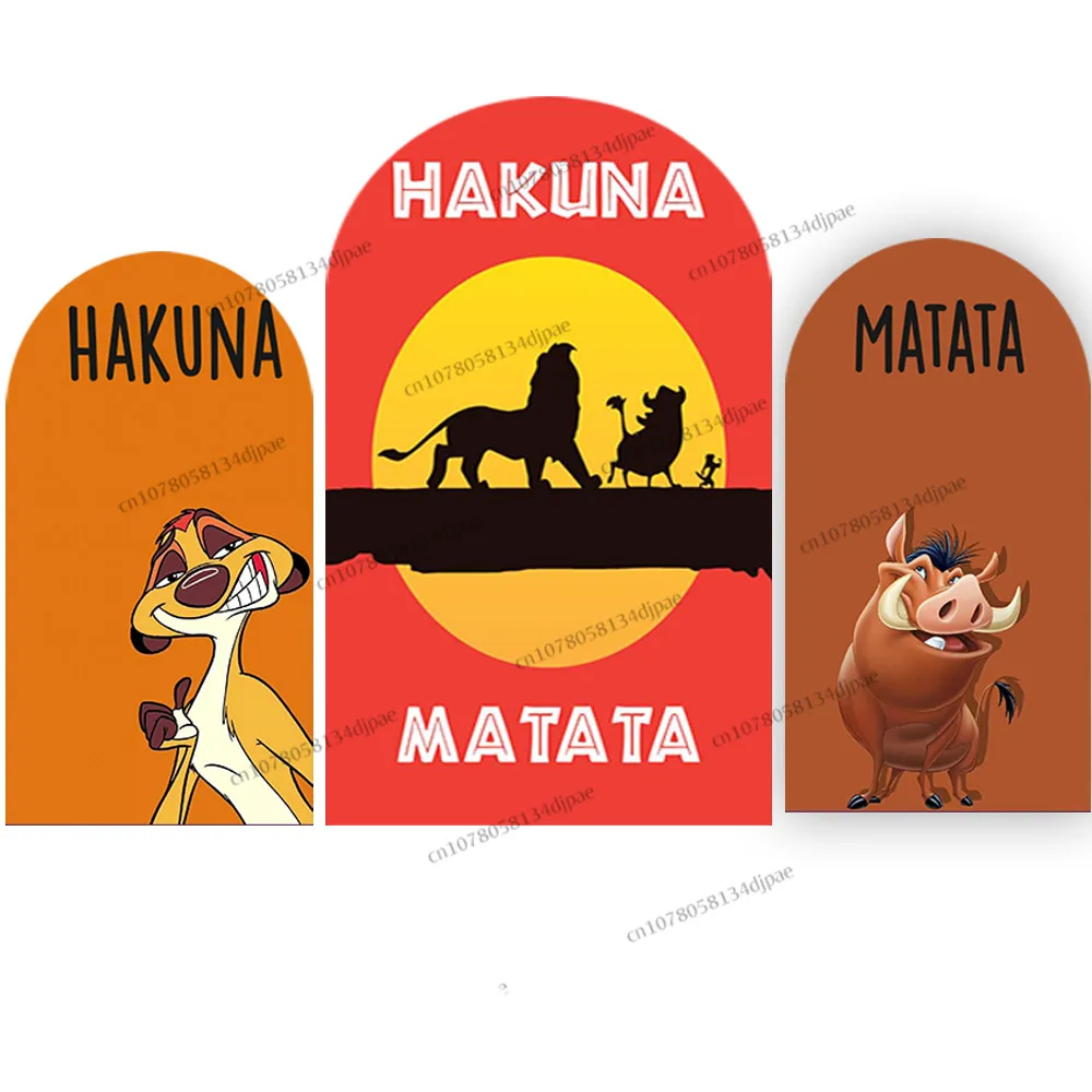 Lion King Hakuna Matata Backdrop Arch Cover Boy Kids Birthday Party Background Photography Decorations Wall Baby Shower Banner