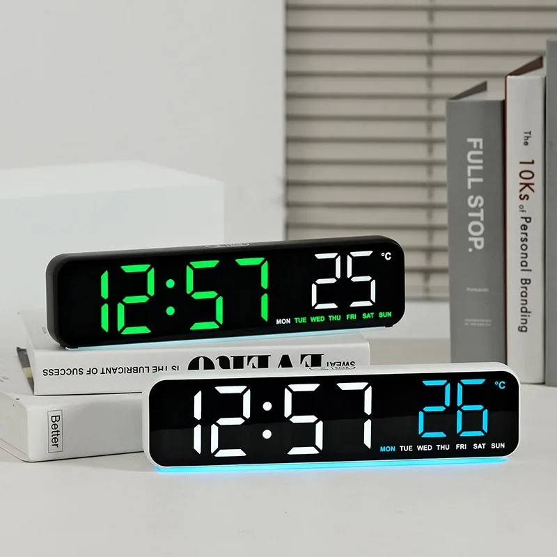 Creative Color Luminous Electronic Alarm Clock Simple LED Digital Clock Multifunctional Silent Temperature Display Wake-up Watch