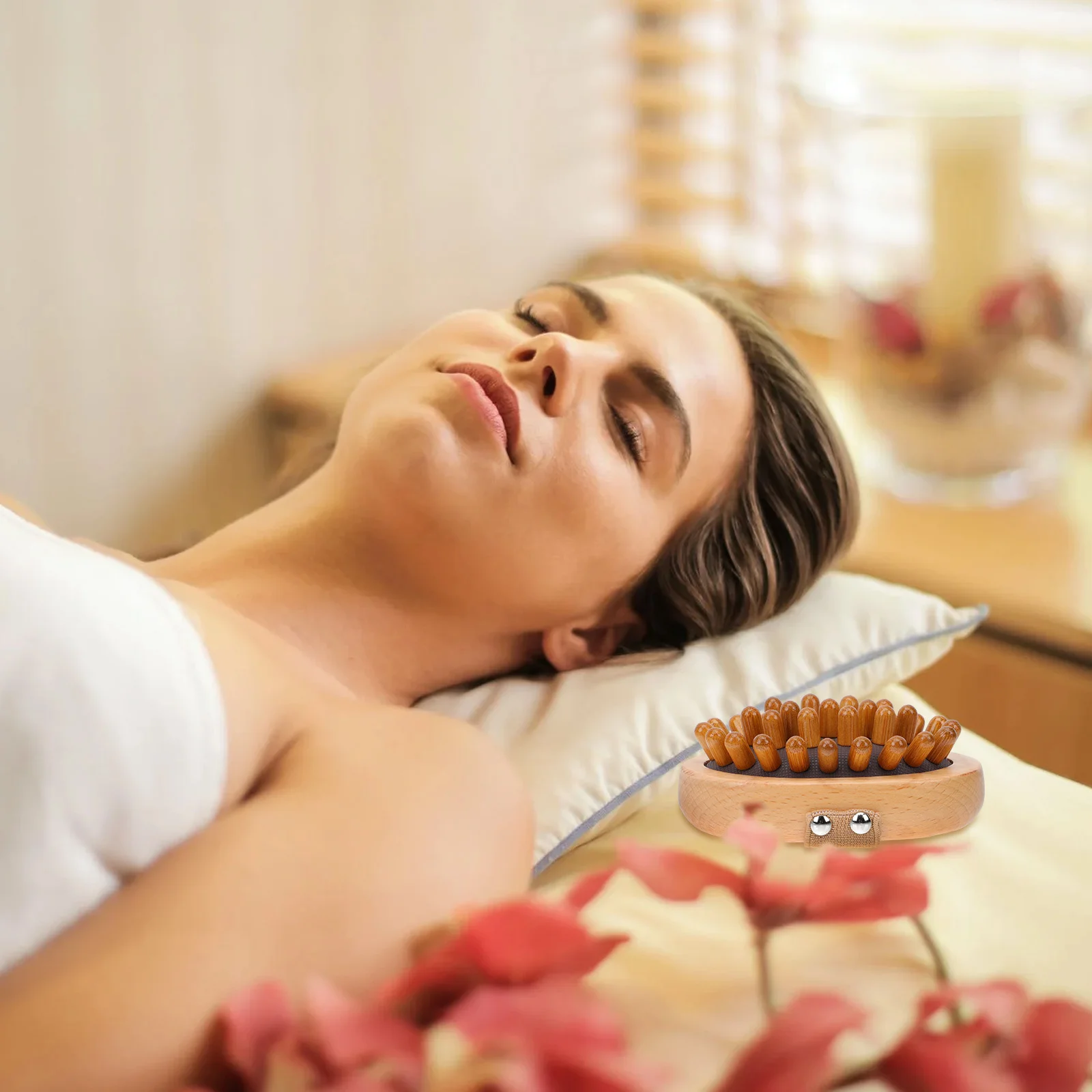 1 قطعة فرشاة تدليك وسادة هوائية الجسم مدلك خشبي تخفيف مشط للاستخدام المنزلي يده فروة الرأس مدلك السلس نقطة الوخز أداة #5