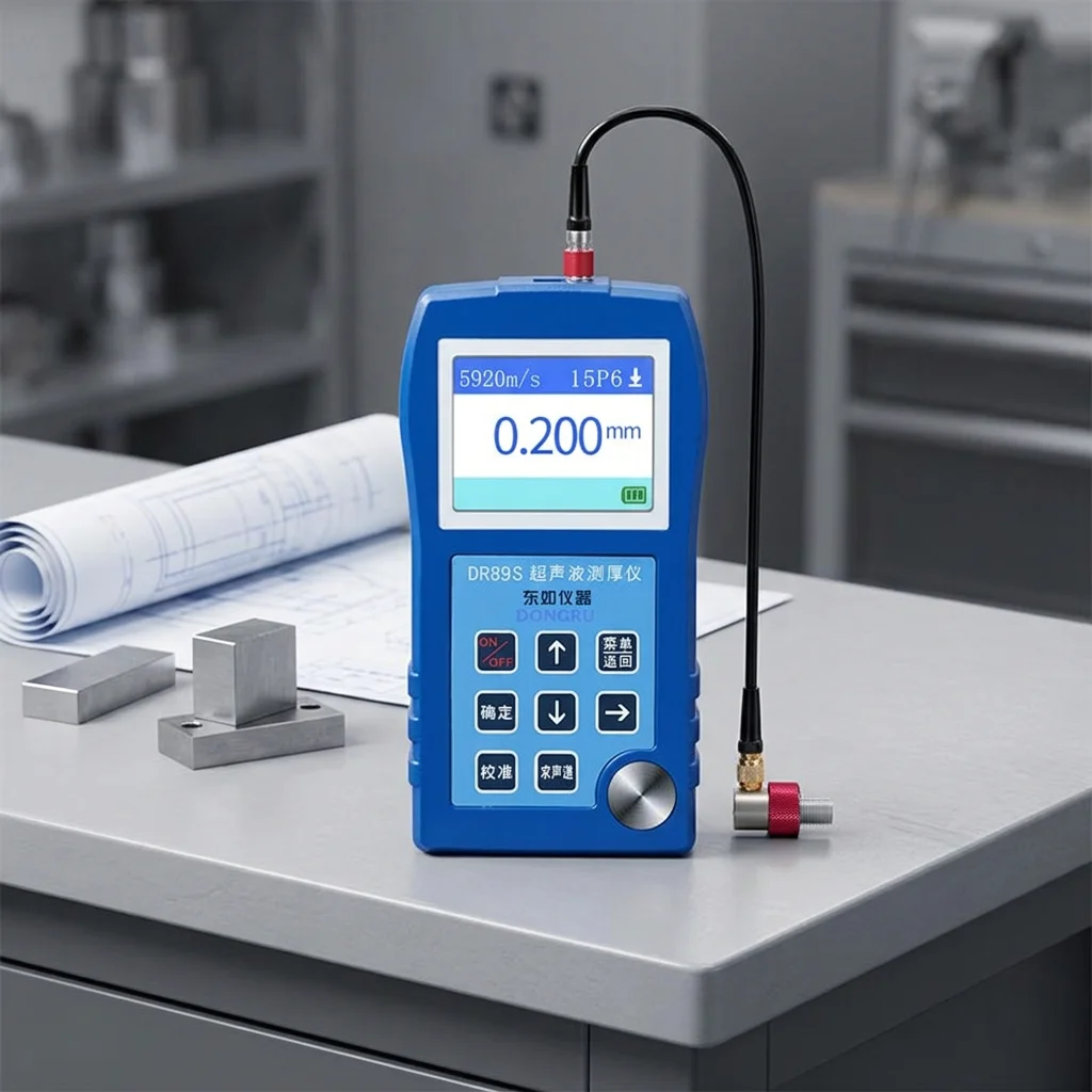 DR89S Single Crystal Ultrasonic Thickness Gauge for Metal Glass Plastic Steel Wall Thickness Testing Meter