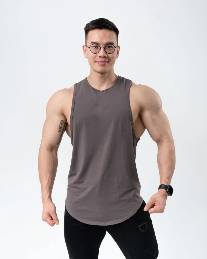 Mens Summer Cotton Workout Casual Tank Top Sleeveless Sportswear Shirt Gym Clothing Bodybuilding Undershirt Fitness Running Vest