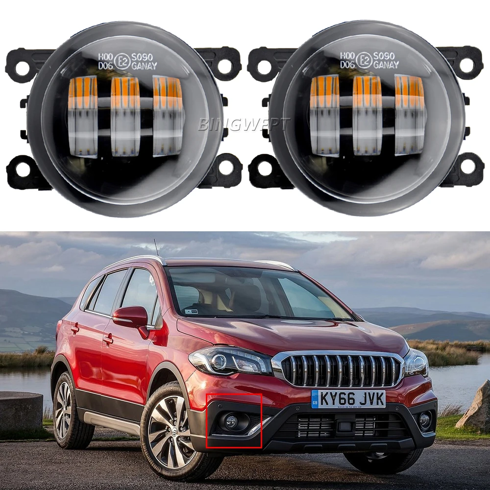 2x Samochodowe prawe + lewe soczewki LED Światło przeciwmgielne H11 12V Do Suzuki SX4 S-Cross 2. generacji Facelift 2016 2017 2018 2019 2020 2021