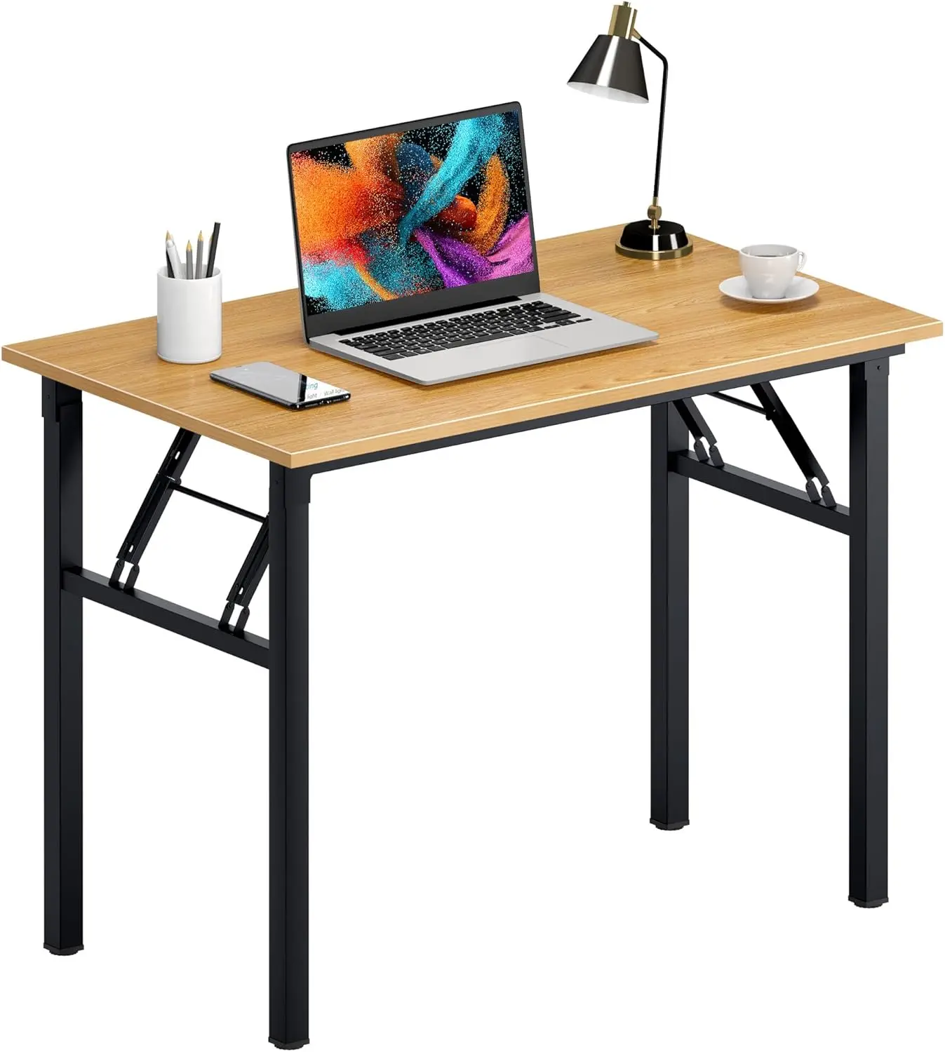 

Folding Desk for Home Office 39-3/8'' Length Modern Folding Table Computer Desk No Install Needed