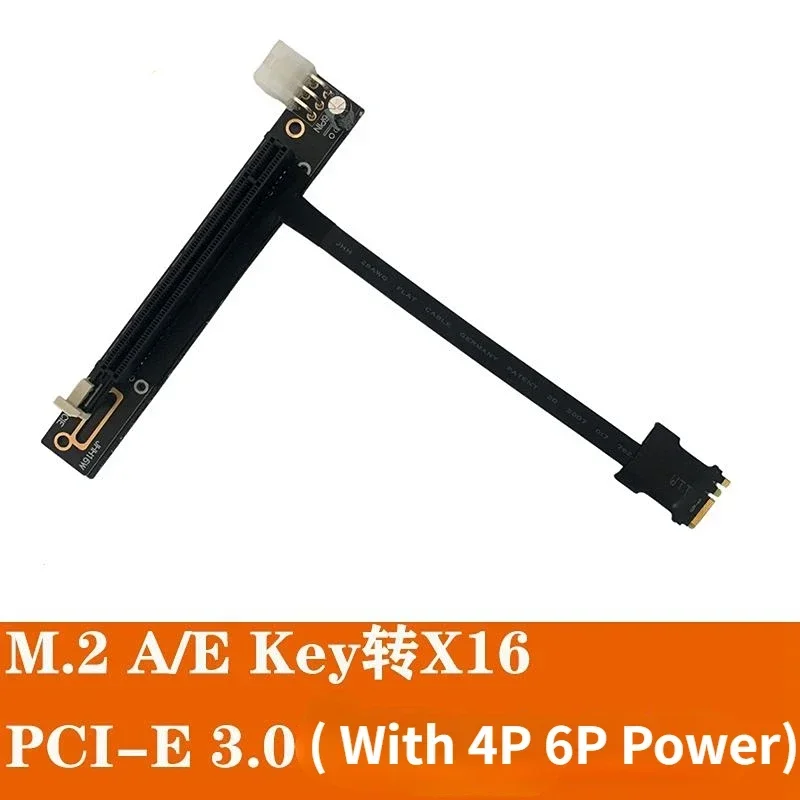 Graphics Mining Extender Cable M.2 WiFi To x16 M.2 A.E Key NGFF PCI-E 3.0 X16 Video Card GPU Riser Adapter Cable 4PIN 6Pin Power