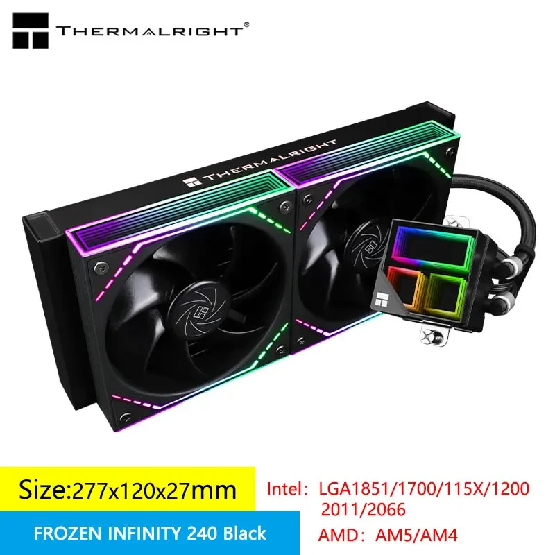 Thermalright FROZEN INFINITY 240 All-in-one water cooling radiator，ARGB Divine Light synchronization，Support LGA1700/AM5/AM4