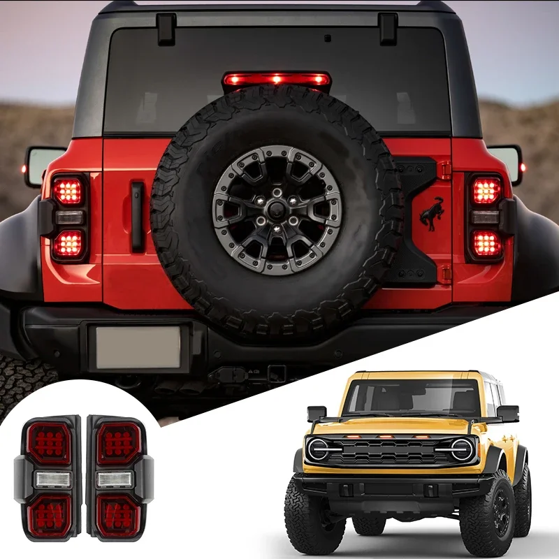 High Performance Raptor Version Tail Lamp Assembly Replacement LED Tail Light for Ford Bronco Off-road  2021 2022 2023custom