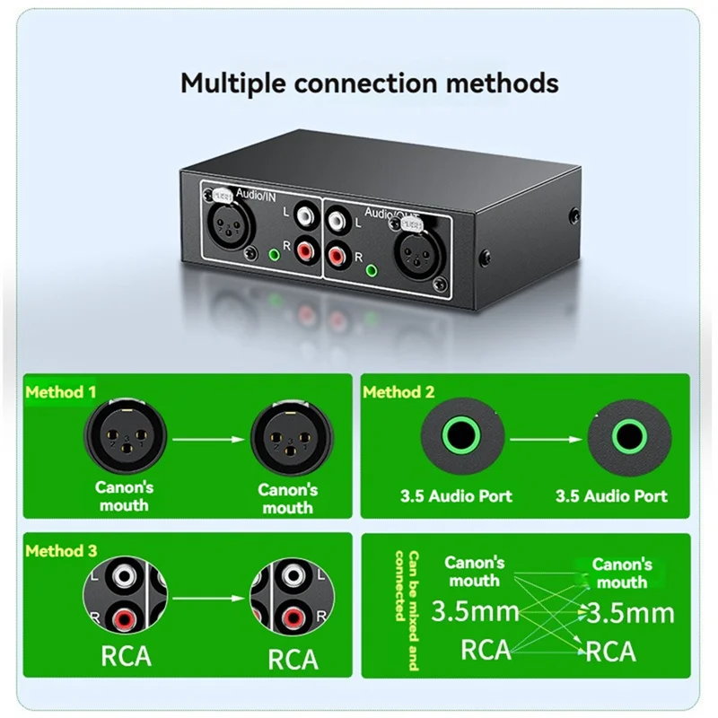 ABGI-Multifunctional Noise Isolator Audio Current Noise Eliminator Dual Lotus XLR Port Amplifier Audio Noise Filter