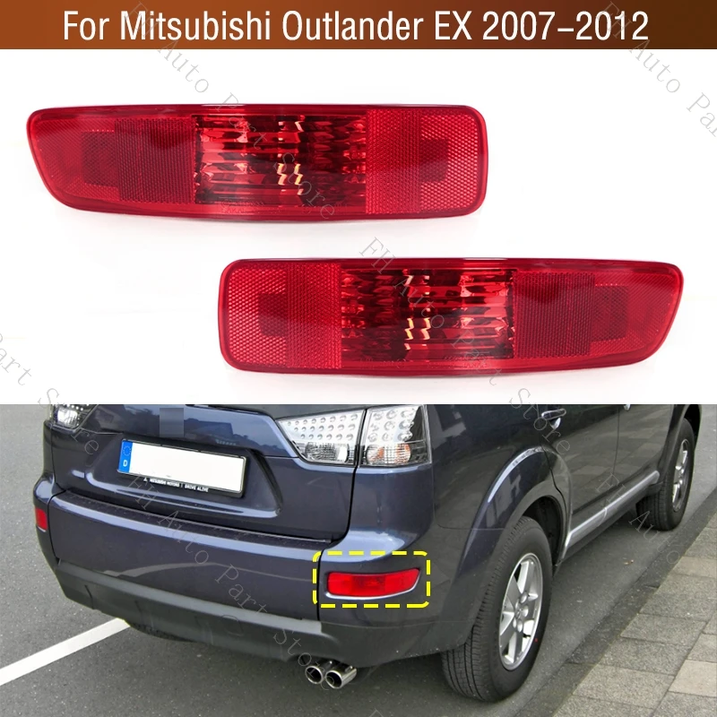 Rear Bumper Brake Light Cover Tail Warming Turn Signal Reflector Fog Lamp No Bulb For Mitsubishi Outlander EX 2007 2008-2012