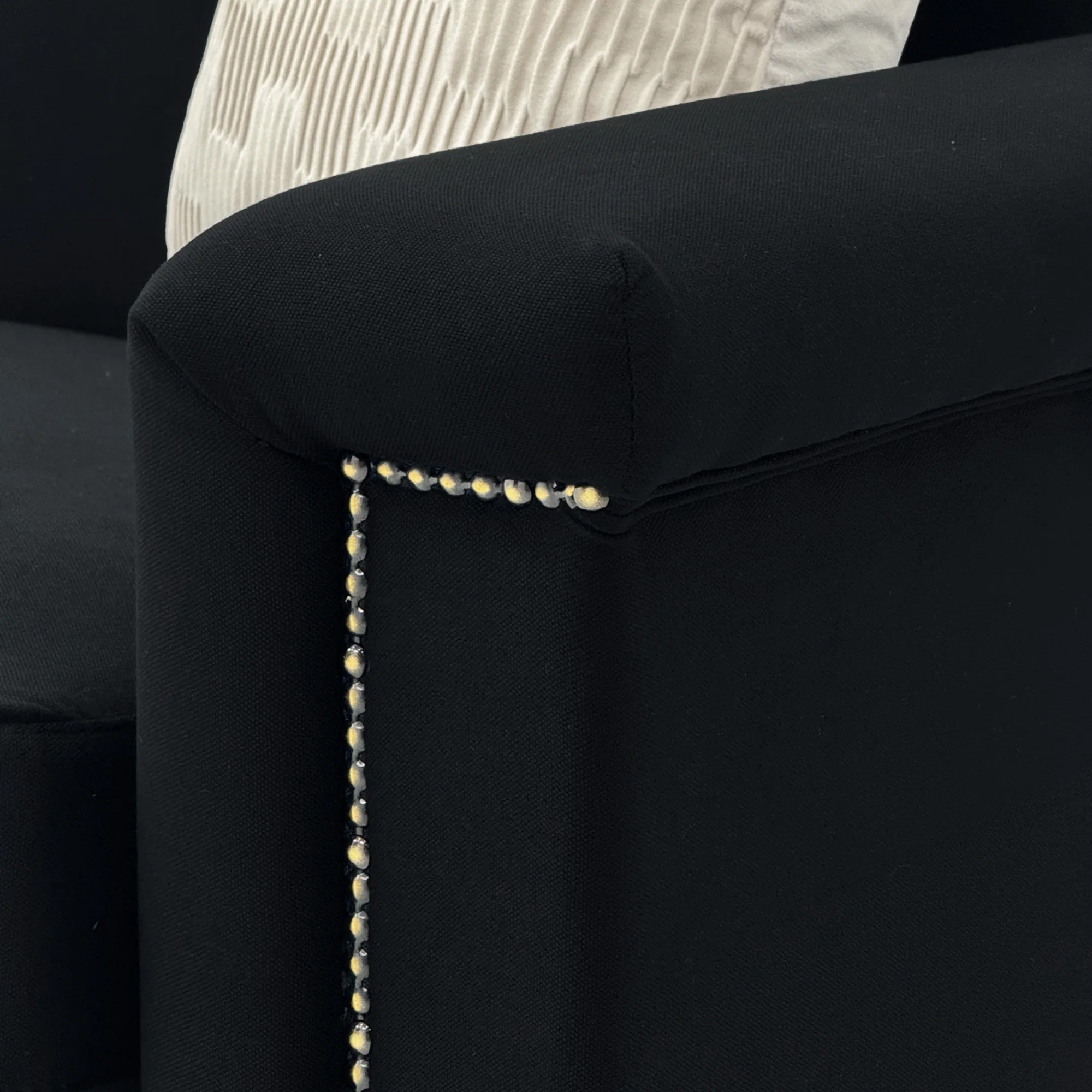 PINGGO 2-Sitzer-Sofa im nordischen Stil, feiner Leinenstoff, Massivholzrahmen, stabile Eisenbeine, 174 x 72 x 82 cm, Wohnzimmermöbel – Detail 26