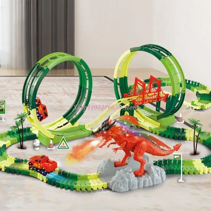 

R6FD DIY Stacking Race Track Block Set Block Interactive Assembly Toy
