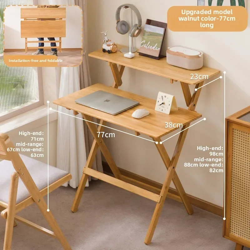Exquisite Multi-functional Folding desk student household computer desk bedroom small apartment bedside study small table