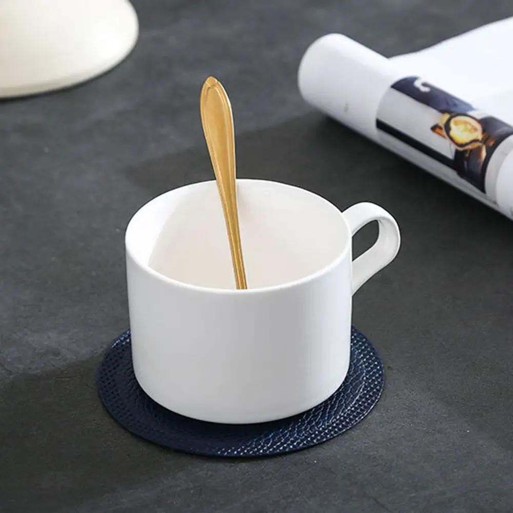 Round PU Heat Resistant Coaster Tableware Tea Placemats Dish Pad Cup Pad Bowl Mat