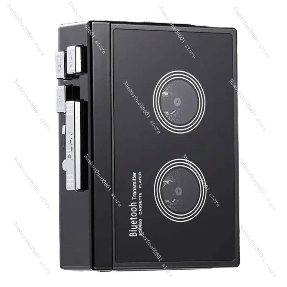 Black Retro Stereo Cassette Player  Walkman Cassette Tape Music Audio Auto Reverse With Bluetooth