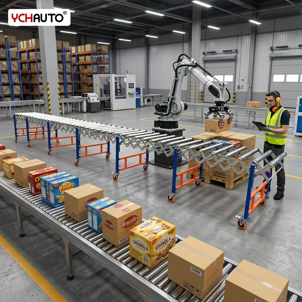 Container Loading Unloading Cartons Flexible Conveyors Multi V Belt Roller Conveyor Mobile Telescopic Roller Transport System