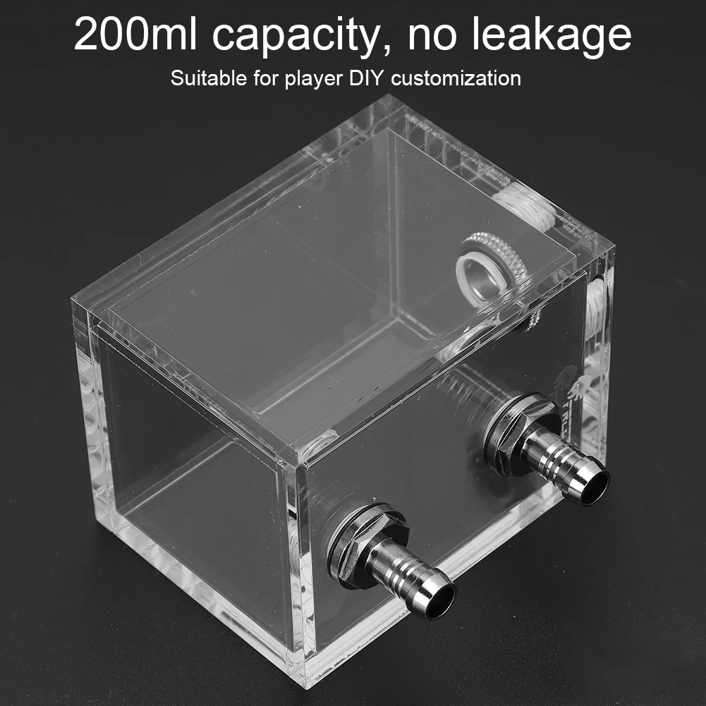 200ml Transparent Acrylic Water Cooling Reservoir 60x80x60mm Computer Water Cooled Tank for PC Water Cooling System