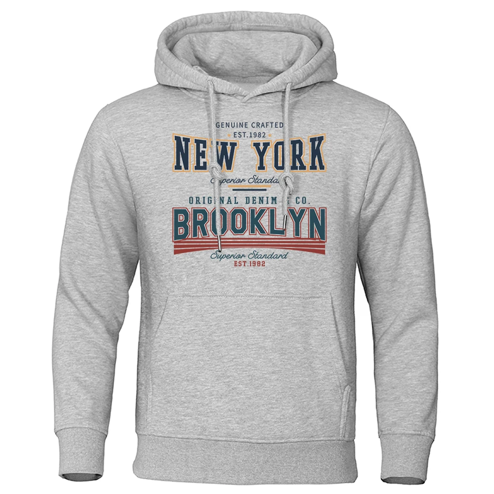 Est.1982 New York Street Letter Personality Pattern Hoody Mens Fleece Warm Clothing Soft Hoodie Pullover Oversized Hoodies Men