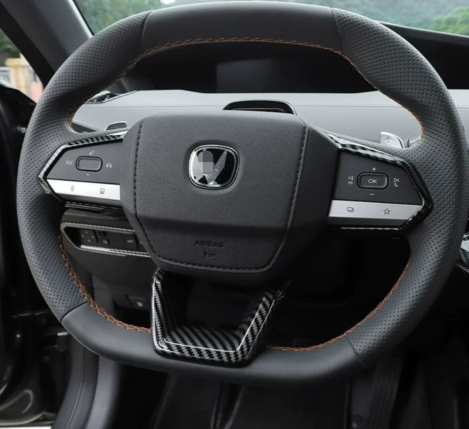 For CHANGAN UNI-V UNIV 2022-2023 Interior Accessories Car Steering Wheel Frame Decoration Cover Trim Carbon Fiber Look