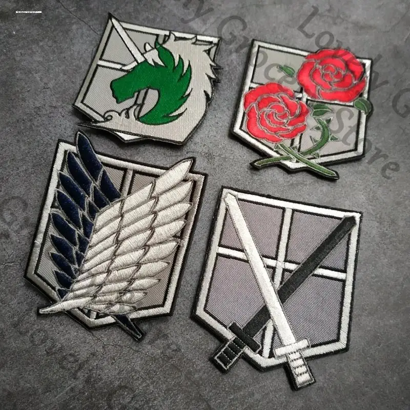 

Аниме Shingeki No Kyojin Eren Jaeger Attack on Titan Levi Ackerman Косплей Крючок и петля Застежка Вышивка Сенсорные застежки Подарок