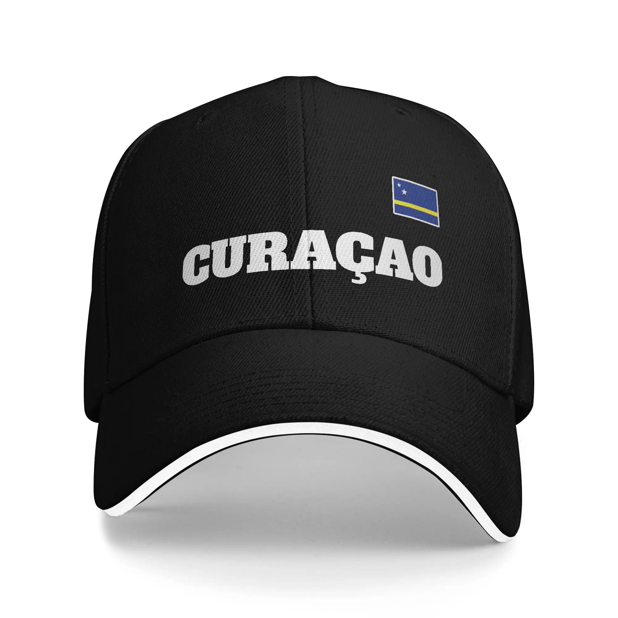 Curacao Korsou Blue Wave Flag Baseball Cap  Men Print Trucker Hat Summer y2k Retro Kpop Rock Baseball Caps