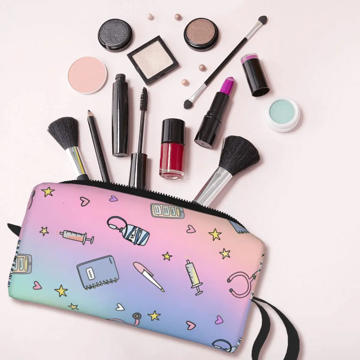 Enfermera en apuros médico enfermeira organizadores de armazenamento feminino para necessaires designer saco de maquiagem organização doméstica diversão saco cosmético