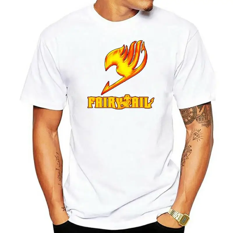 

New FAIRY TAIL Guild Logo Natsu Gray Anime Manga Men's Black T-Shirt Size S-3XL Summer Fashion Men T Shirt Solid Color