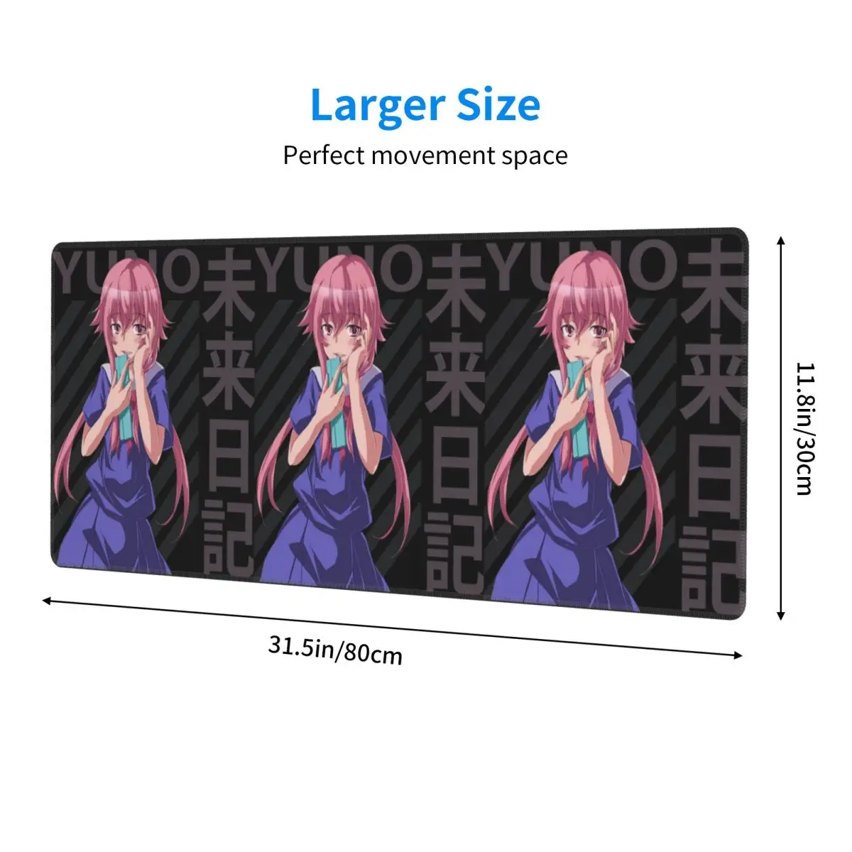 Large Mouse Pad Yuno Gasai By Mirai Nikki Gamer PC Laptop Mats Keyboard Carpet Computer Gaming Office Accessories Desk Mat