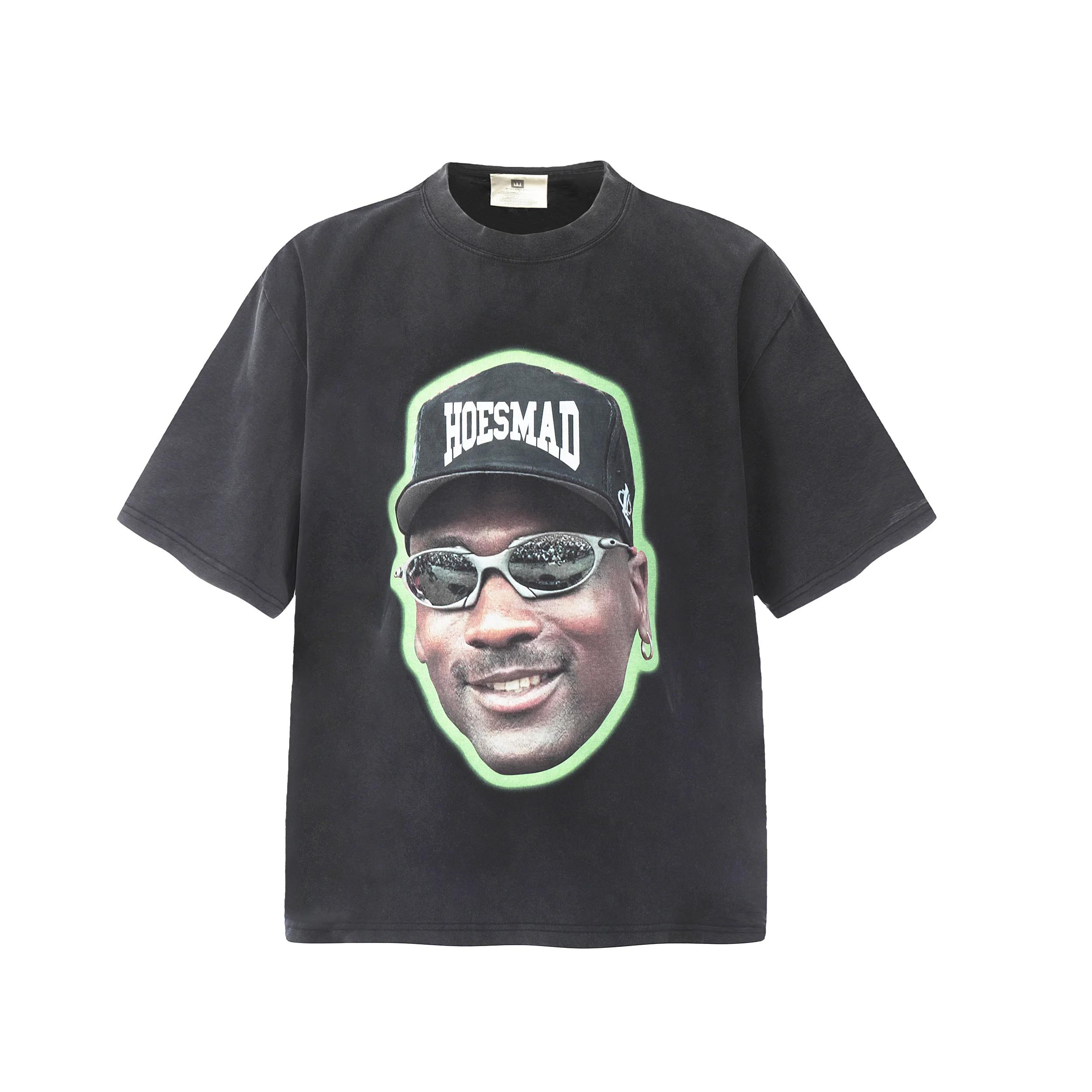 

2025 Retro Vintage Michael MJ 23 Big Face Portrait Print Quality Full Cotton High-Street Street wear Casual Loose T-Shirt TOPS