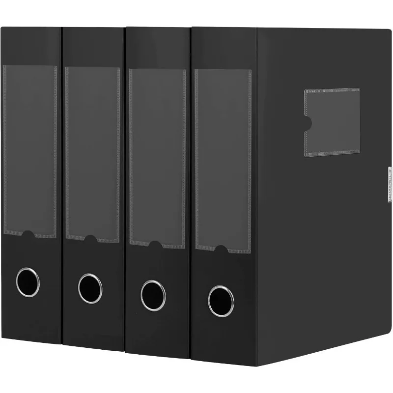 

Пластиковые коробки для хранения документов формата А4 с крышкой, органайзер для файлов, коробка для документов для офиса, 31×7,5×23,5 см, черный