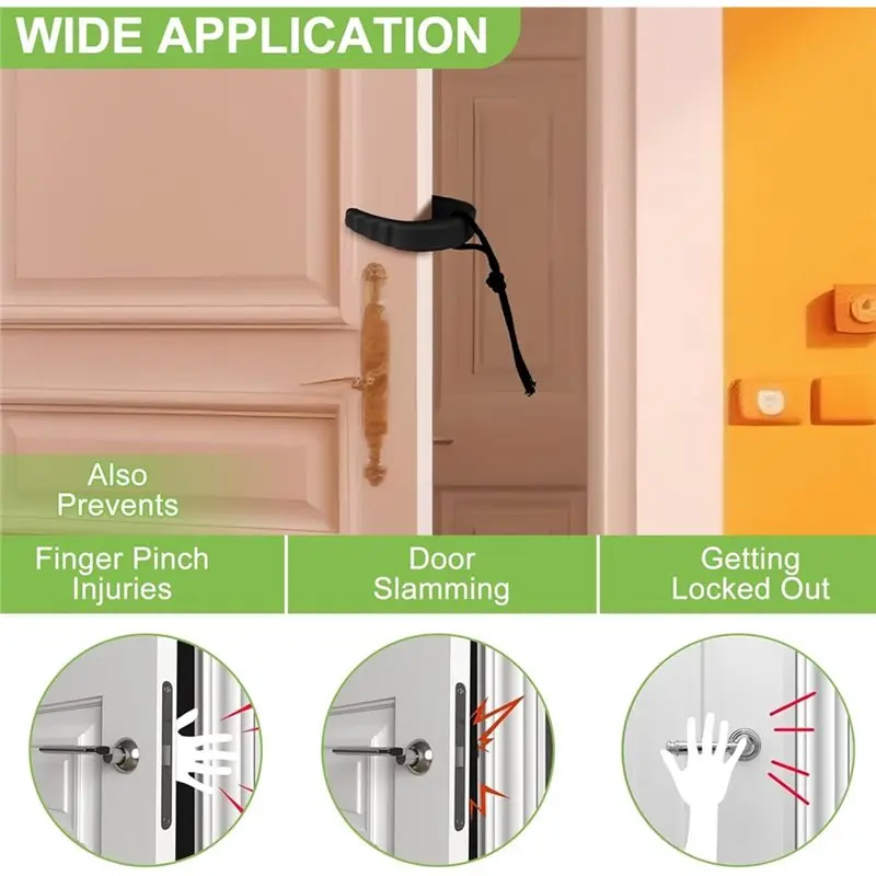 AT21-8Pack First Responder Door Stops, Door Jam For Law Enforcement, Emergency Services, Black Door Stoppers Wedge