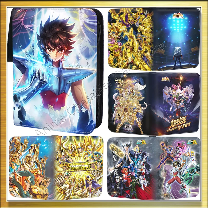 

PU 50 Pages 4/9Grids Saint Seiya Card Album Athena Hades Poseidon Leather Card Holder Book Game Anime Collection Toys Kids Gift