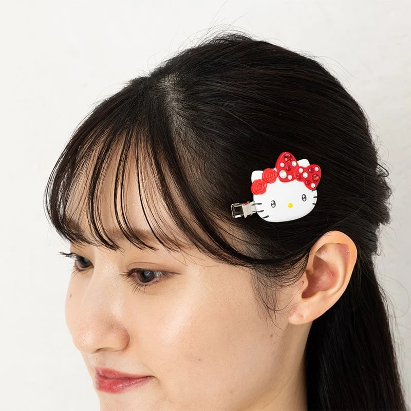 New Sanrio Hair Clips Side Hairpin Sub Bangs Clip Rhinestone Kitty Melody Kuromi Cinnamoroll Hair Accessories Anime Plush Toys