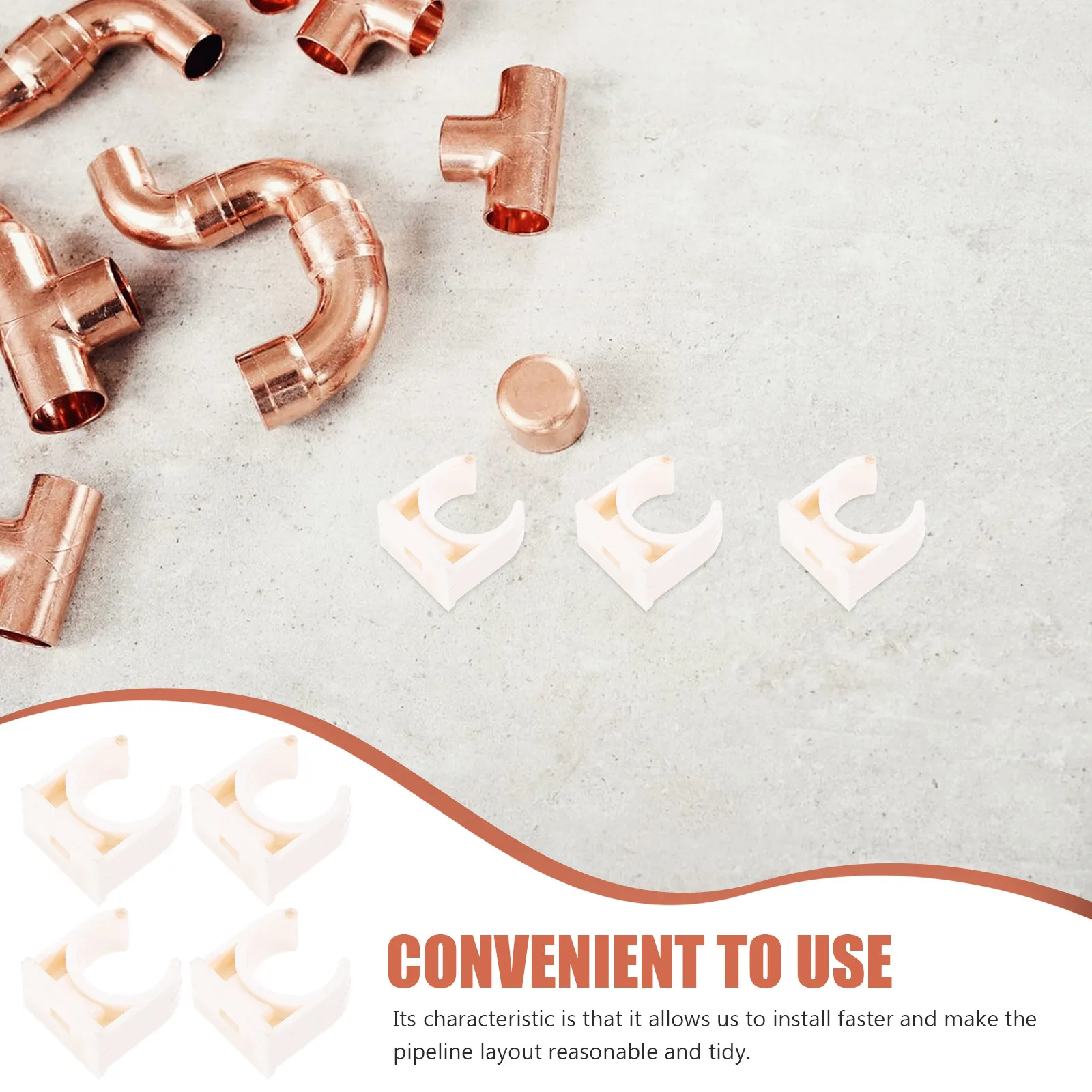 U-Shaped PVC Pipe Clamps for Plumbing, Cable, Gas & Water Pipes – Wall and Floor Mounting Supports