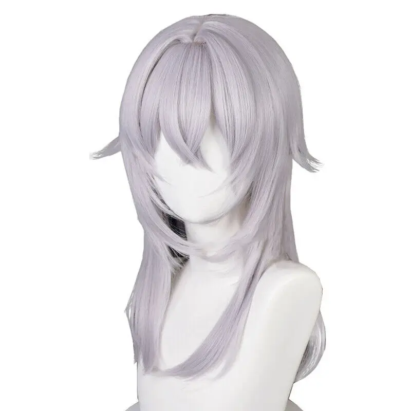 Final Fantasy XIV Themis Cosplay Wigs 52cm Women Long Sliver WhiteSynthetic Hair