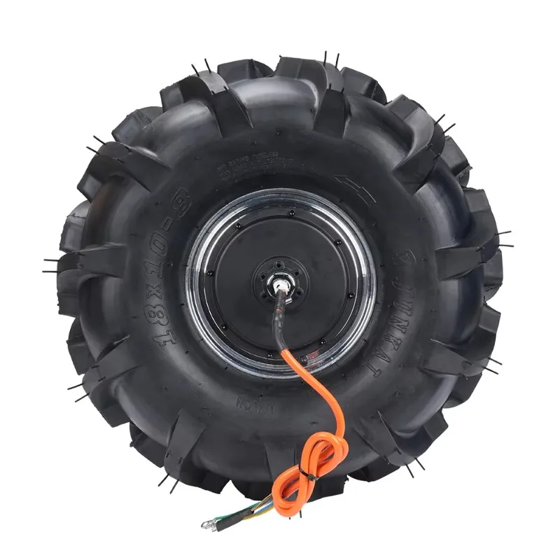 18 Inch 48-72v 3000w Brushless Geared Hub Motor with Tractor Tire for Trolley Wheelbarrow