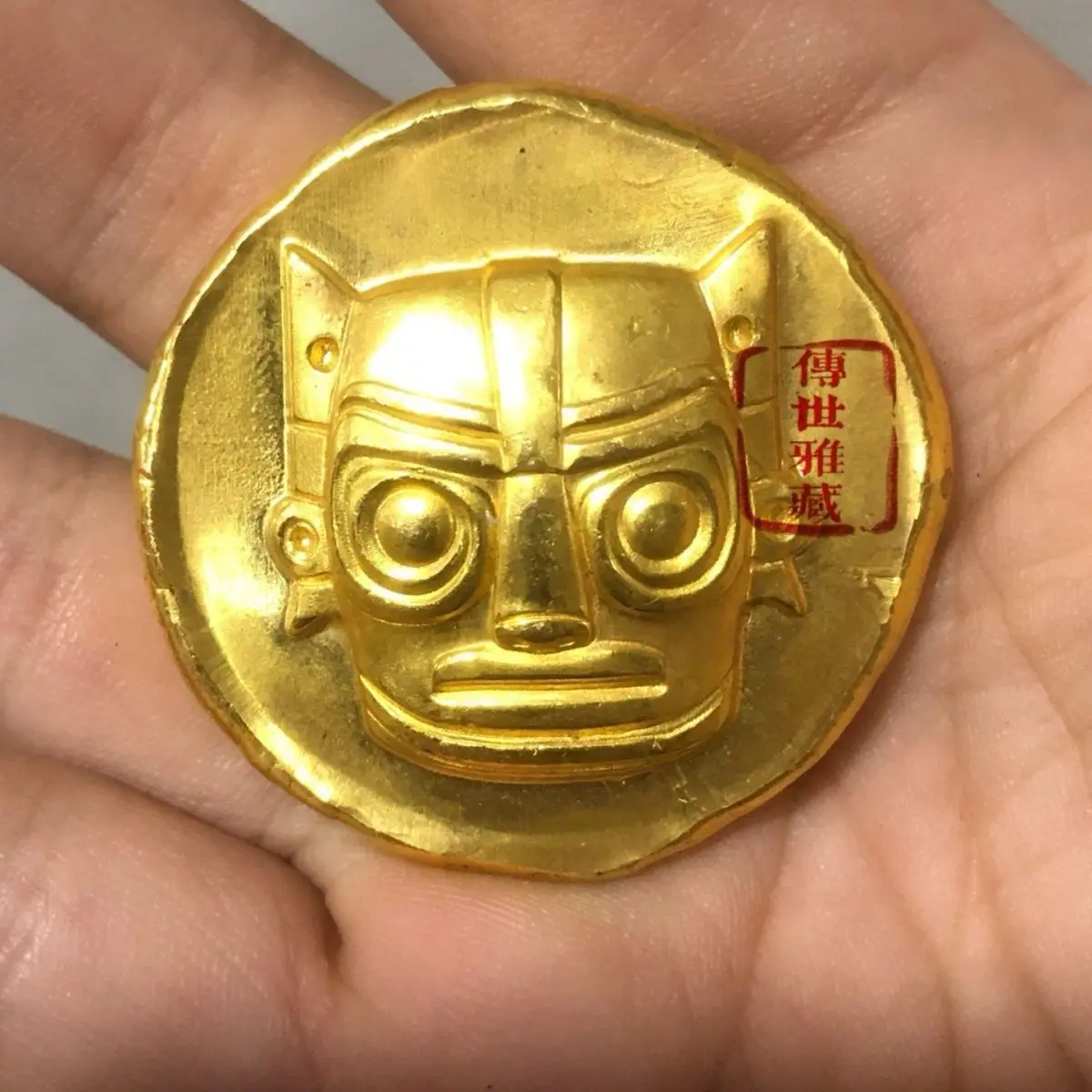 Sanxingdui gold nuggets thickened, attracting wealth, coins, antiques, nostalgic crafts, decorative ornaments
